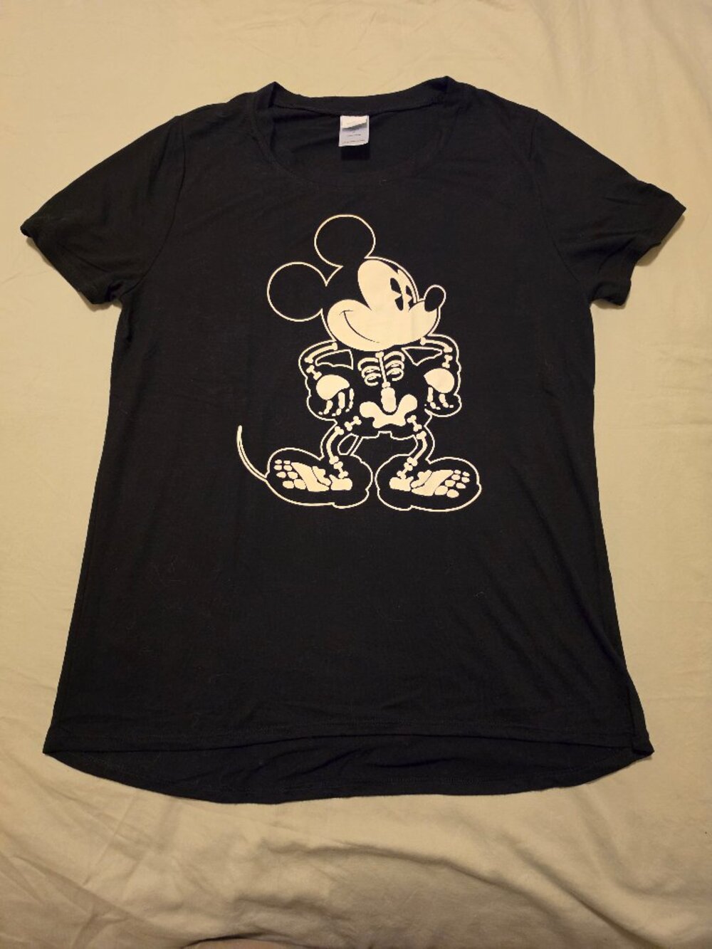 Disney Mickey Mouse Skeleton Glow-in-the-Dark T-Shirt, XL Halloween